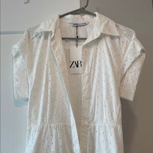 Zara White Eyelet Dress
